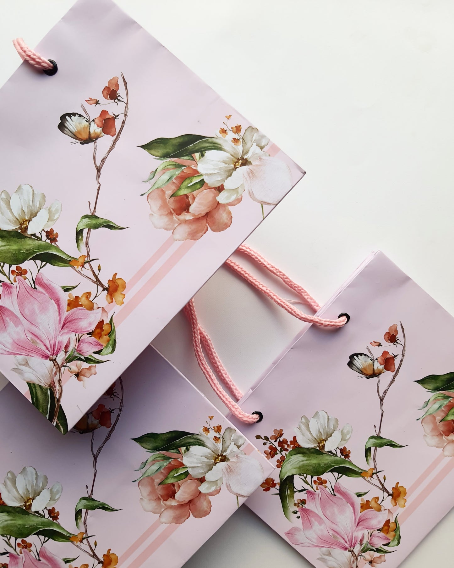 Paper bag with floral box