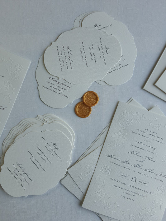 Emboss Floral Invitation