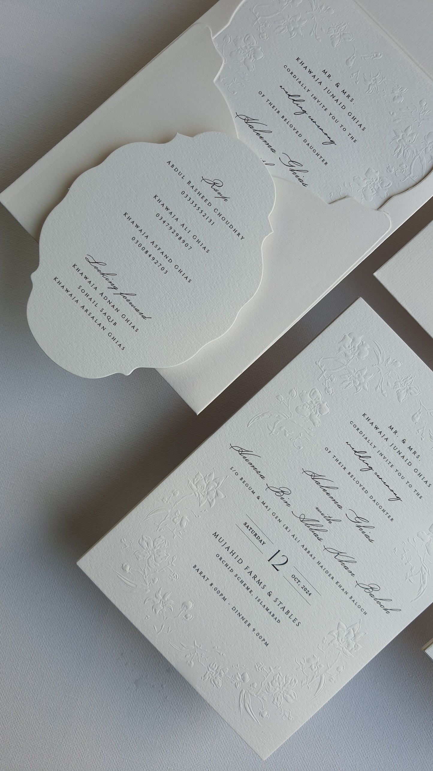 Emboss Floral Invitation